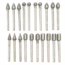 20Pcs Set 3MM Emery Grinding Head Cone-shape Electric Grindi
