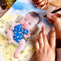 热销中胎品画定制婴儿纪念毛胎发制作百毛发画艺术胎天满月宝宝相