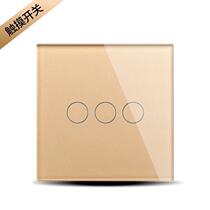 Smart induction switch 220V86 type champagne touch switch single live wire smart touch panel switch for home use