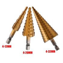 4-20mm 4-32mm HSS Titanium Coated Step Drill Bit Drilling Po