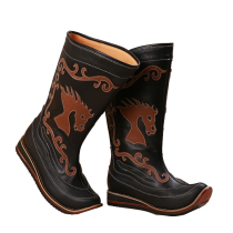 Mongolian dance couple unisex art test shoes and boots ethnic style retro O ancient first layer cow Y leather performance high tube