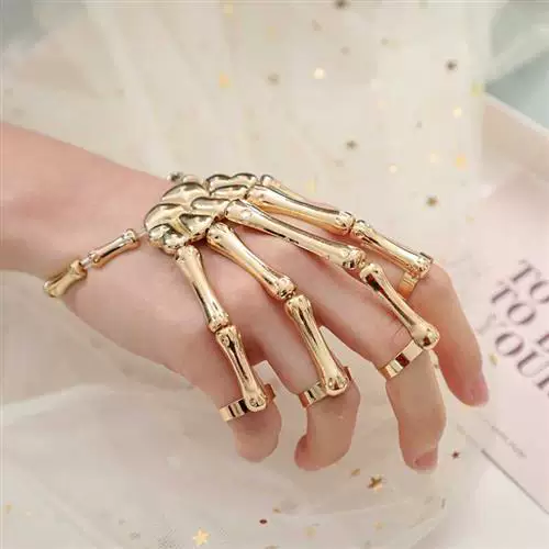 [Halloween Skull Bracelet Punk Bracelet On Hand ?Skull Skele]