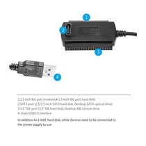 Portable USB To IDE SATA 2 5-Inch 3 5-Inch Optical Drive Cab