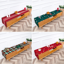 New Years Day Red Cotton Linen TV Cabinet Cover Cloth Christmas Arrangement Decoration Cloth Table Table Flag Shoe Cabinet Cover Cloth