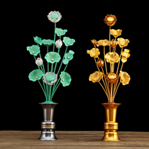 Xi Manti emulation flower and gold lotus pair for the Buddha small vase Mini emulation lotus flower Guanyin vase swing piece