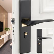 House Door Lock Indoor Bedroom Solid Wood Door Lock Brief Black Door Lock Home Mute Door Handle Door Lock Universal
