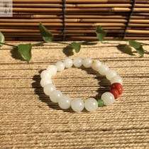 (Support re-inspection) Xishi Xinjiang Hetian Jade mutton seed single-circle hand string