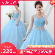 2018 New host performance dress solo art test puffy dress studio theme wedding party evening dress female