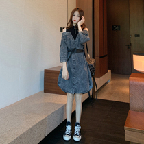 Early autumn dress French retro niche temperament waist thin light luxury high-end first love bottom knee shirt dress