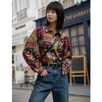 BAYUE August 2020 new spring shirt womens long-sleeved top wild design niche retro flower shirt