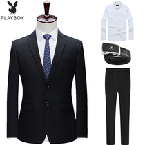 Playboy mens suit suit Mens business career formal interview Annual bar Mitzvah Student graduation suit