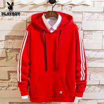 Playboy Mens Sweater Pullover Hoodie Korean Long Sleeve T-shirt Spring and Autumn Fashion Top Autumn Jacket Autumn Jacket