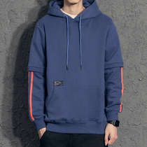 Yi hooded mens sweater spring and autumn 2020 Autumn fake two-piece hoodie Korean tide student shirt
