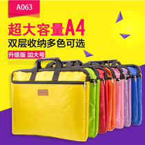 Hand File Bag Canvas A4 Office Zipper Bag Large Capacity Men And Women Multi-story Kit Briefcase Meeting Customize