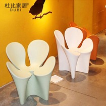 GRP Mall Casual Seat Creativity Fashion Chair Cafe Hotel City Artist With Bench Petal Chair