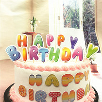 Happy birthday English Alphabet Cake Decoration Toothpick Plug-in Card card Birthday Scenario Party Baking Dress