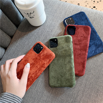  ins Korean style dirty orange flip fur iPhone11Pro Max mobile phone shell Apple X XS XR flannel shell iPhone7 8plus 12 female male love