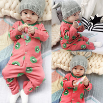 Baby clothes 0-1-2 year old pure cotton underwear suit Spring spring paragraph male and female baby long sleeve pyjamas suit home clothes