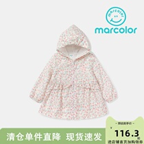 Makale 2022 spring new childrens hooded jacket girls floral tops Western-style childrens casual clothes