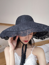 Lace big eaves fisherman hat female Korean version of Joker face summer thin breathable sunshade sun hat beach hat 4343