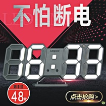 LED electronic clock clock clock 3D stereo digital clock creative ornaments living room home hanging wall ultra-thin simple alarm clock