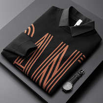 Light Extravagant Shirt Collar Fake two sweater mens autumn and winter workout Korean version Trend leads the knitted sweatshirt warm and thickened blouses
