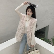 2021 autumn winter new lamb hair waistcoat female Korean version loose fur integrated outside wearing vest cashmere jacket woman