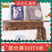 Solid wood wall rack coat rack single-shaped partition wall hanging living room entrance rack
