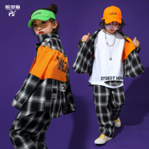 Boys hip-hop set children hiphop hip-hop girl navel jazz dance children long-sleeved tidal costumes