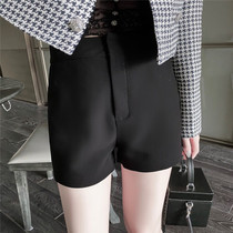 ADO STUDIO (Hand Two Joker King) Simple Classic Quality Black and White New High Waist Suit Shorts