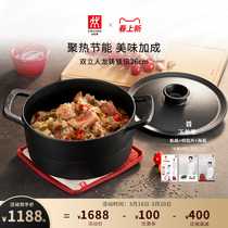 German double standers Dragon dragon cast iron pan 26cm enamel saucepan soup saucepan for home