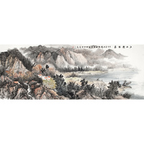 Immediately take long xiu S1 8 meters the Jiangshan Range Rover map hand-painted painting landscape painting calligraphy and painting Autograph Collection