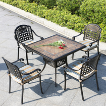  Outdoor courtyard garden European-style cast aluminum table and chair three-five-piece outdoor wrought iron balcony leisure table and chair combination high-end