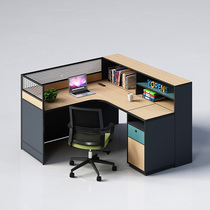 Single desk chair combination TLU shaped modern finance table 1 Man F type corner 1 4 inflection 1 6 computer desk corner