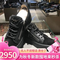 GIUSEPPE ZANOTTI GZ 2 Autumn and Winter new mens black velvet low-top non-buckle casual board shoes