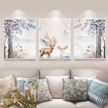 Line embroidered cross embroidered triptych Deer Point Drilling Cross Embroidered Diamond Embroidered 2021 New Living Room Diamond Painting Small Pieces