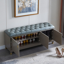 Solid wood changing shoes stool Home doorway minimalist light extravagant wearing a shoe stool can be sat in the shoes cabinet Entrance Multifunction Shoe Rack Hyun Guan Bench