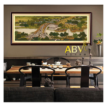 ABV Old three cross-stitch cotton precision printing Chinas Top Ten famous paintings ancient silk cloth Qingming Shanghe picture extended version