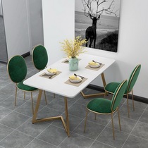 Nordic ins marble dining table modern simple household dining table and chair combination rectangular dining table small apartment