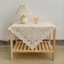 Lace hollow white lace tablecloth square ins style retro coffee table bedside table sofa refrigerator cover