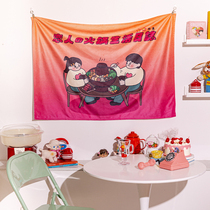 Zuo Xiandun Road background cloth ins Wind hanging cloth bedside bedroom wall decoration block dormitory live background wall cloth