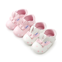 Spring and Autumn 0-1 year old baby shoes full moon 100 days banquet female baby rabbit ear toddler soft bottom step front shoes princess shoes