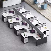 Staff desk Simple modern 6-person partition staff screen office desk and chair combination 4-person office furniture