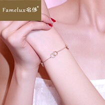 Famous pure silver bracelet female ins niche design best friend Korean version of simple personality red braided jewelry CH0305