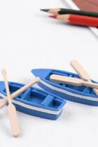 -1 set mini boat with the oars gardenbedroom home display w