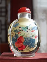 Hand-painted inner painting snuff bottle crystal makingEverything is wishful and always open with a smile
