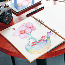 Blank sketch book Picture Book Art student Mark pen special drawing book loose leaf detachable portable picture book Sketchbook A4 color lead painting book children student art book Watercolor Book