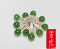 Huaxia Jade natural Hetian Jade Jasper earrings earrings earrings 18K gold inlay