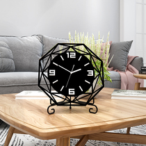 Nordic creative table clock Living room clock desk ornaments Modern simple bedroom silent table clock Personality decorative clock