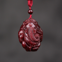 Fuyunchang Indian small leaf red sandalwood carving Elephant God elephant nose wealth god hand-held piece piece play piece pendant